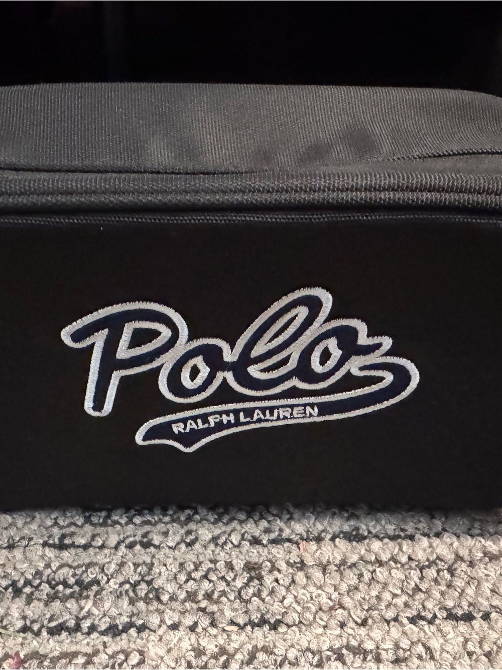 Polo by Ralph Lauren Black Toiletry Bag with White Script Logo